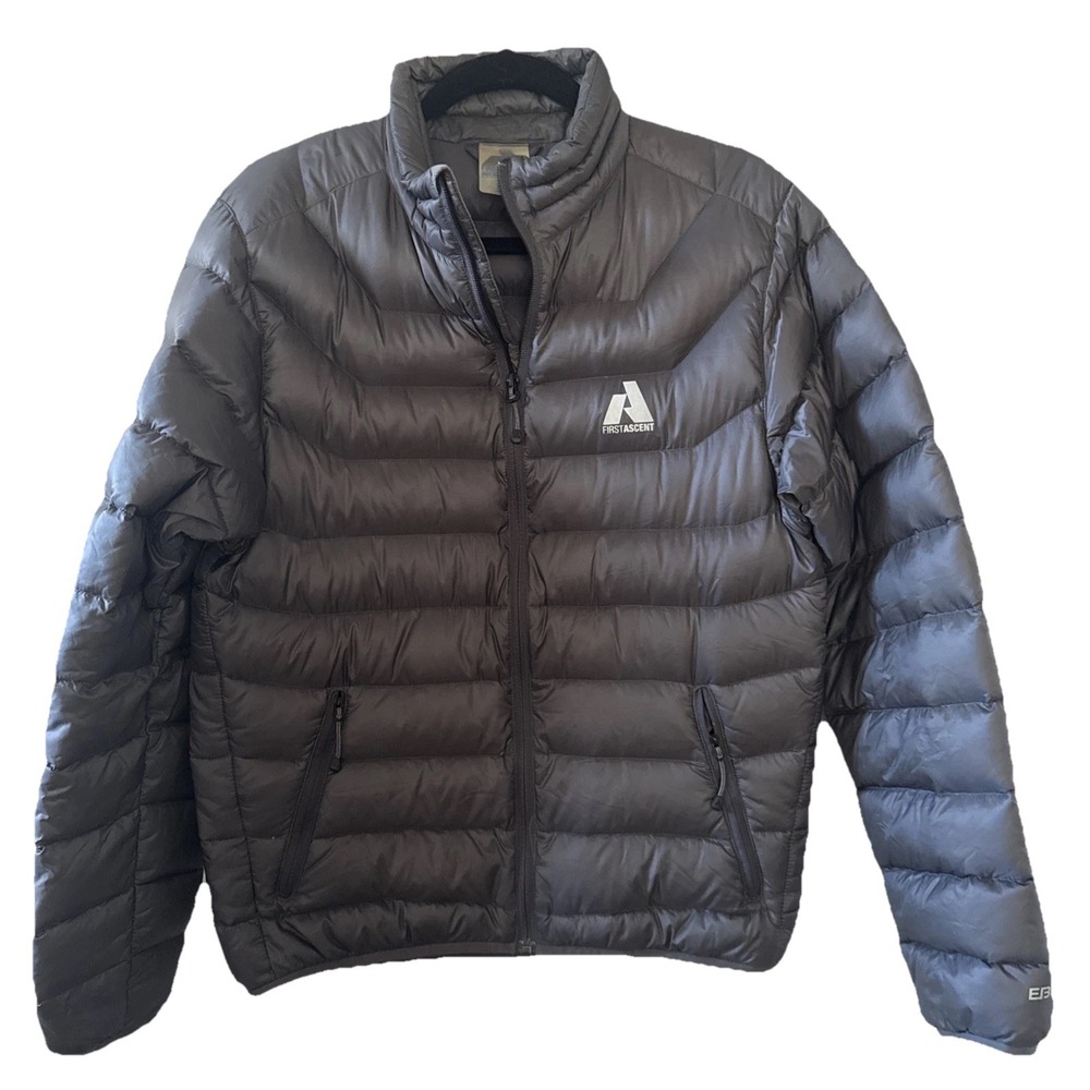 Eddie Bauer First Ascent Goose Down Puffer Jacket Men S Gray Packable 800 Fill